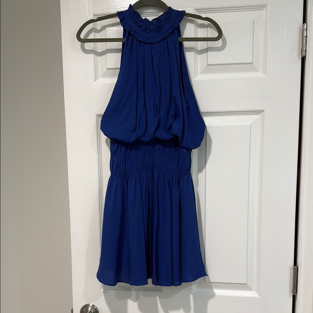 Glam Royal Blue Ruffled Dress